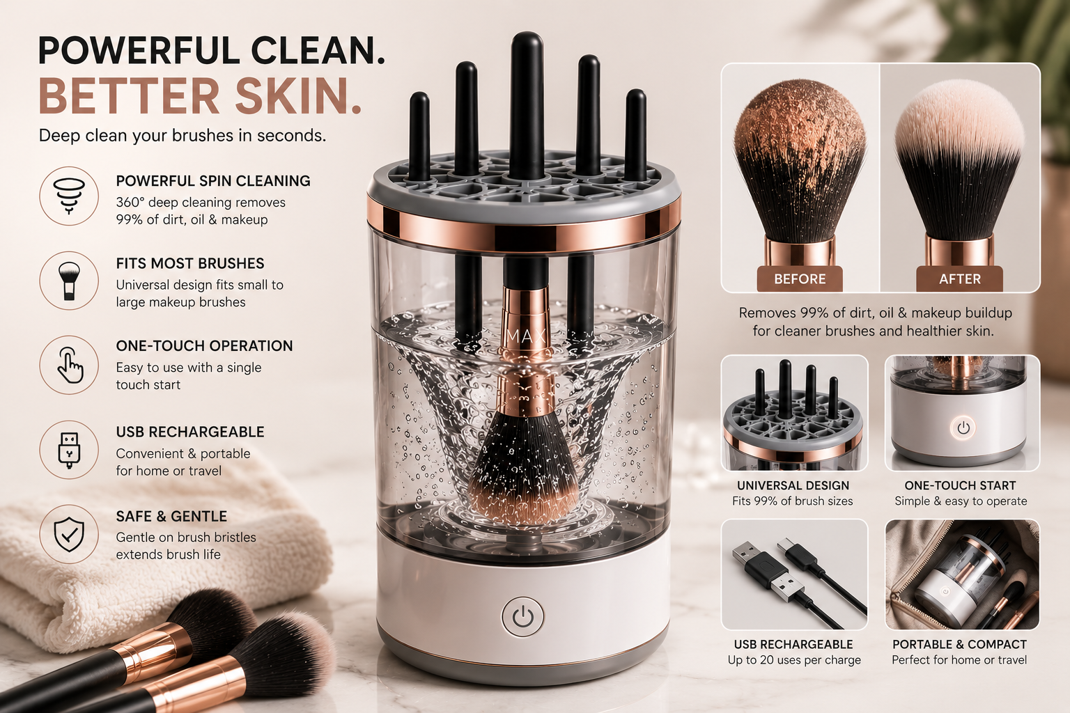 Electric Makeup Brush Cleaner